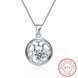 Wholesale Fashion 925 Sterling Silver Round CZ Hollow Necklace TGSSN010
