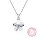 Wholesale Trendy 925 Sterling Silver Flower CZ Necklace TGSSN026