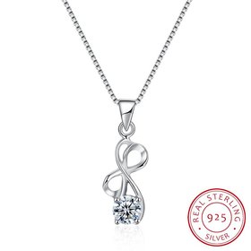 Fashion 925 Sterling Silver CZ Necklace