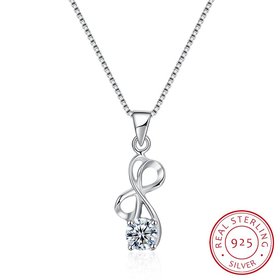 Wholesale Fashion 925 Sterling Silver CZ Necklace TGSSN028