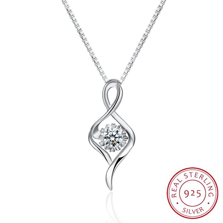 Wholesale Trendy 925 Sterling Silver CZ Necklace TGSSN030