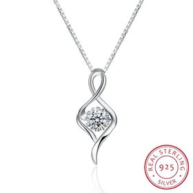 Wholesale Trendy 925 Sterling Silver CZ Necklace TGSSN030
