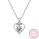 Wholesale Fashion 925 Sterling Silver Heart CZ Necklace TGSSN036