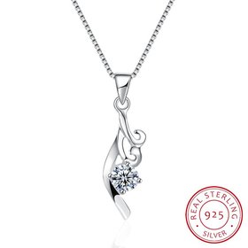 Wholesale Fashion 925 Sterling Silver CZ Necklace TGSSN045