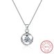 Wholesale Trendy 925 Sterling Silver Round CZ Necklace TGSSN048