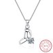 Wholesale Trendy 925 Sterling Silver Geometric CZ Necklace TGSSN049