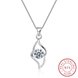 Wholesale Trendy 925 Sterling Silver Geometric CZ Necklace TGSSN050