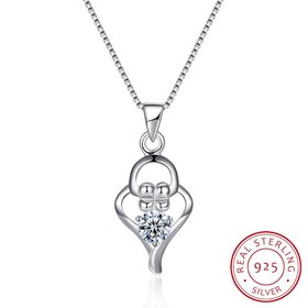 Wholesale Fashion 925 Sterling Silver Geometric CZ Necklace TGSSN051