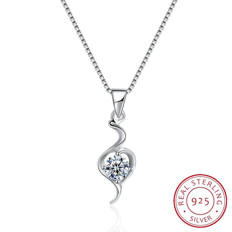 Wholesale Fashion 925 Sterling Silver Geometric CZ Necklace TGSSN057