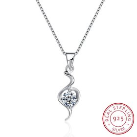 Wholesale Fashion 925 Sterling Silver Geometric CZ Necklace TGSSN057
