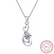 Wholesale Trendy 925 Sterling Silver Geometric CZ Necklace TGSSN059