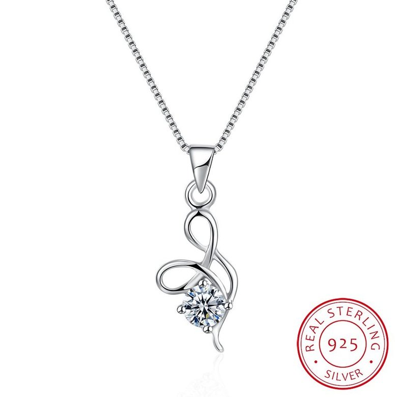 Wholesale Trendy 925 Sterling Silver Geometric CZ Necklace TGSSN060