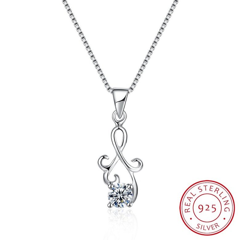 Wholesale Fashion 925 Sterling Silver Geometric CZ Necklac TGSSN061