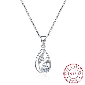 Wholesale Fashion 925 Sterling Silver Plant CZ Necklace Discount TGSSN062