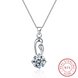 Wholesale Fashion 925 Sterling Silver Geometric CZ Necklace TGSSN063