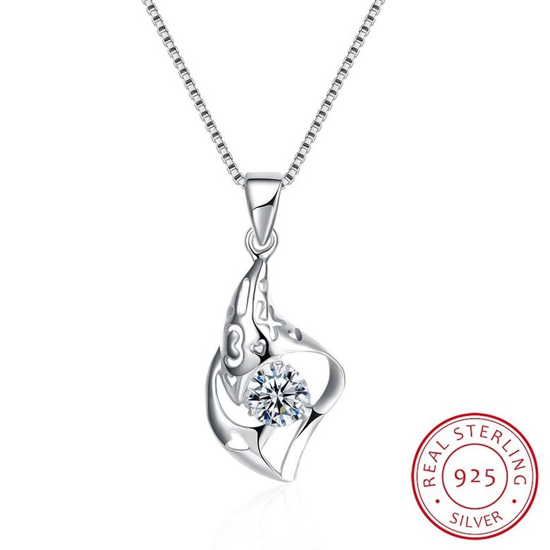 Wholesale Trendy 925 Sterling Silver CZ Necklace Free Shipping TGSSN064