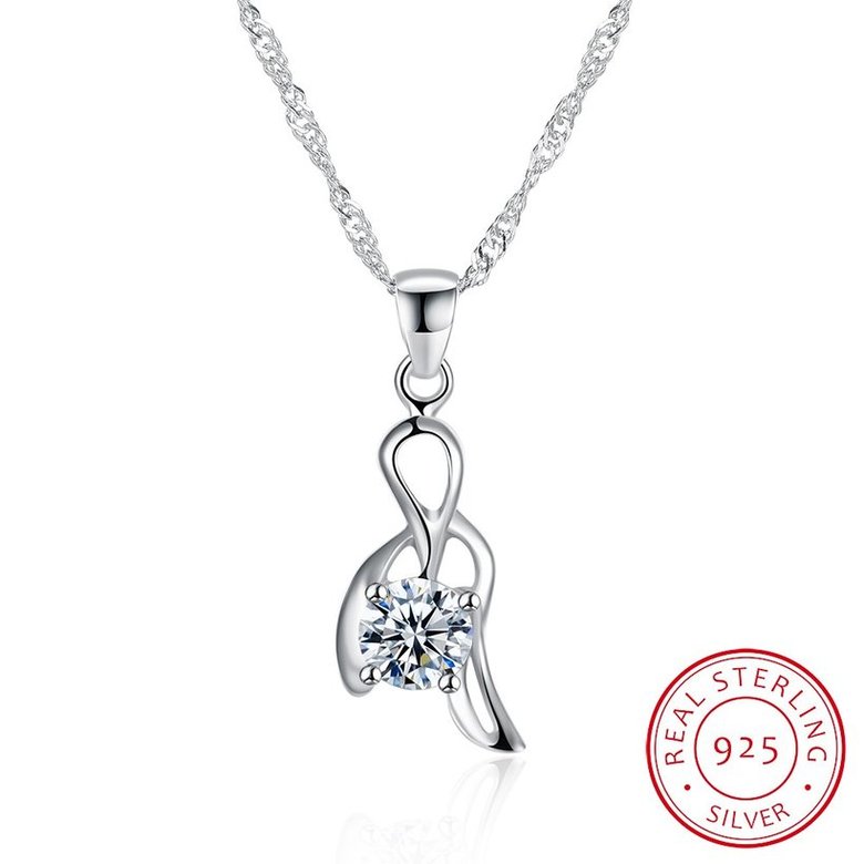 Wholesale Trendy 925 Sterling Silver CZ Necklace TGSSN065