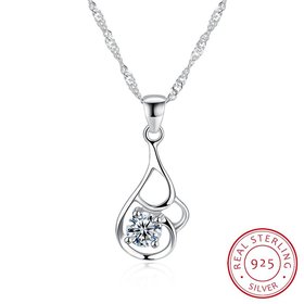 Wholesale 2018 New Style 925 Sterling Silver CZ Necklace TGSSN068