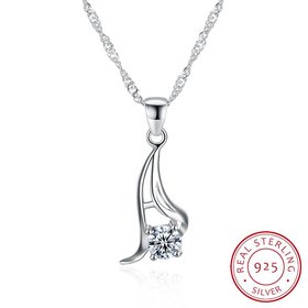 Wholesale New Style 925 Sterling Silver CZ Necklace TGSSN069