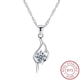 Wholesale New Style 925 Sterling Silver CZ Necklace TGSSN070