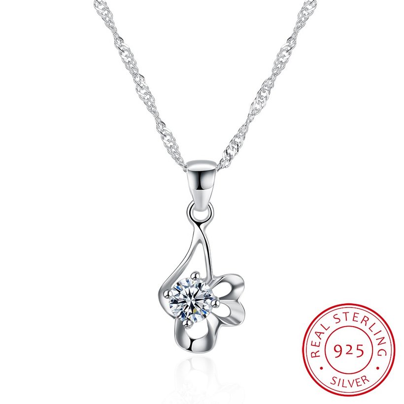 Wholesale Trendy 925 Sterling Silver CZ Necklace Discount TGSSN072