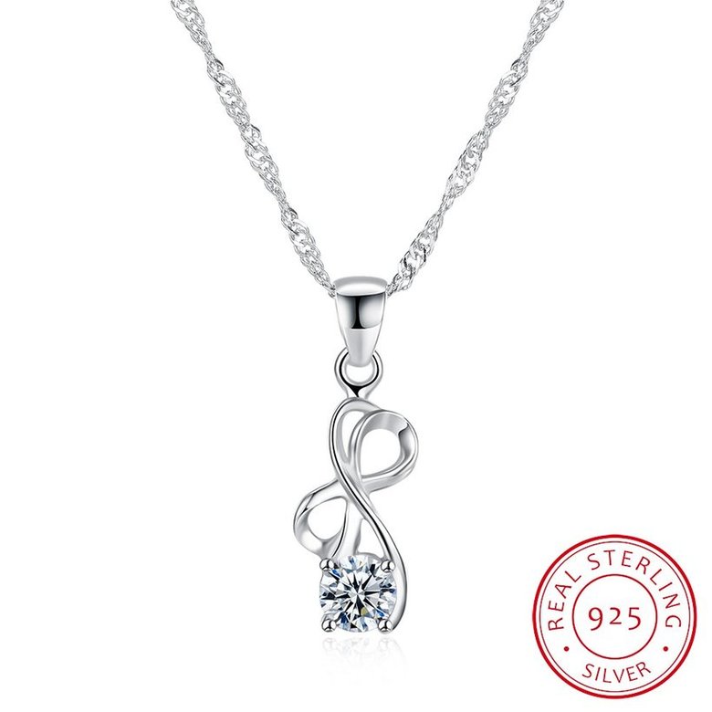 Wholesale Discount Fashion 925 Sterling Silver CZ Necklace TGSSN073