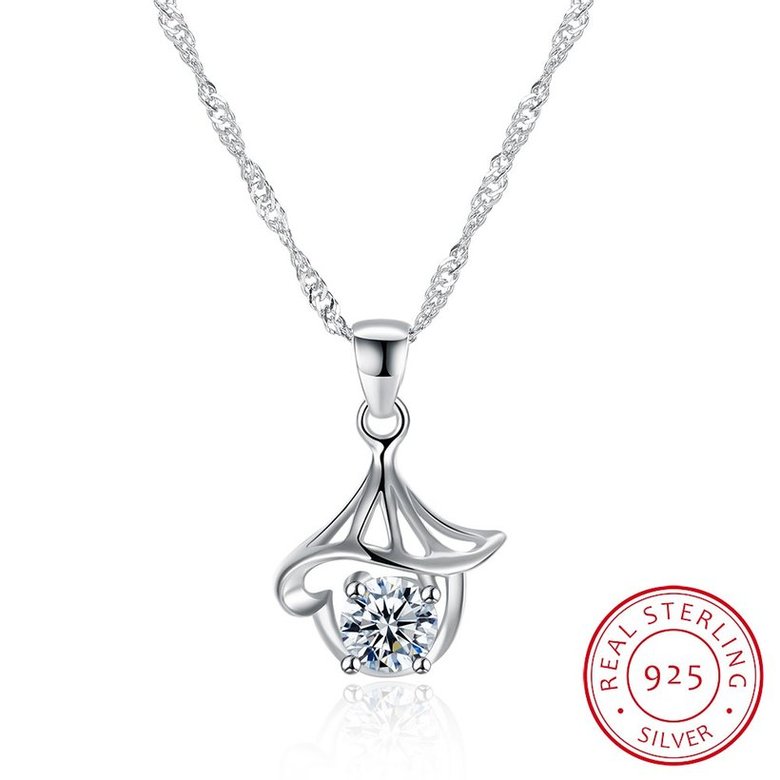 Wholesale Big Deal 925 Sterling Silver CZ Necklace TGSSN074