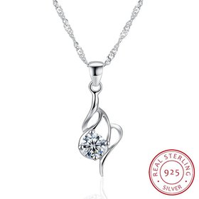 Wholesale 2018 Deal 925 Sterling Silver CZ Necklace TGSSN076