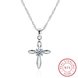 Wholesale Fashion 925 Sterling Silver Cross CZ Necklace TGSSN078