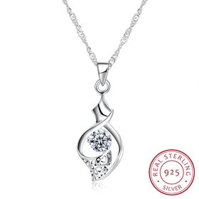 Wholesale New Fashion 925 Sterling Silver CZ Necklace TGSSN079