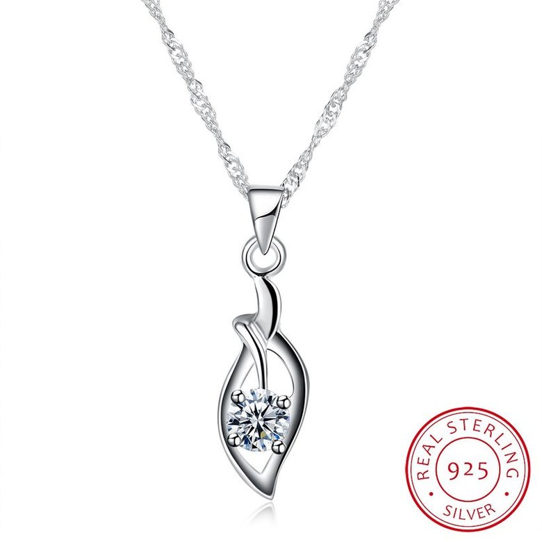 Wholesale New Style 925 Sterling Silver Plant CZ Necklace TGSSN080