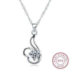 Wholesale Good Quality 925 Sterling Silver CZ Necklace TGSSN081