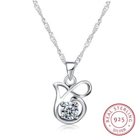 Wholesale Best Quality 925 Sterling Silver CZ Necklace TGSSN083