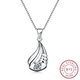 Wholesale Discount Fashion 925 Sterling Silver CZ Necklace TGSSN090