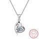Wholesale Discount 925 Sterling Silver Heart CZ Necklace TGSSN091