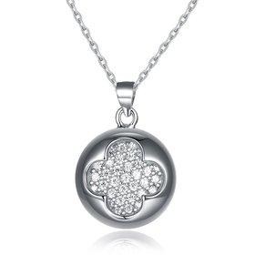 Wholesale Boutique Stylish Heart CZ Pure S925 Sterling Silver Pandent Necklace TGSSN031