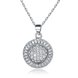 Wholesale Simple Round CZ Pure S925 Sterling Silver Pandent Necklace TGSSN033