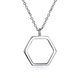 Wholesale Fashionable hexagon hollow out S925 Sterling Silver Necklace TGSSN039