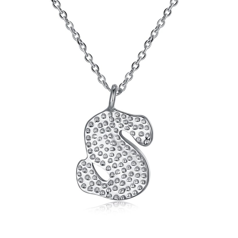 Wholesale Lovely s-shaped pure S925 Sterling Silver pandent Necklace TGSSN043