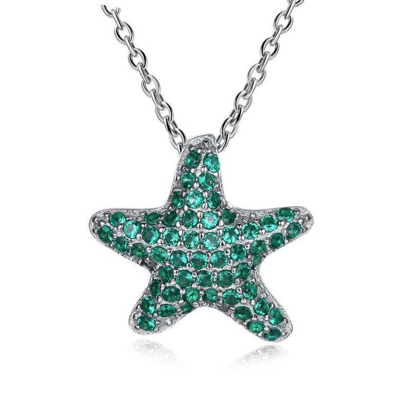 Wholesale Starfish Creative pure S925 Sterling Silver pandent Necklace TGSSN046