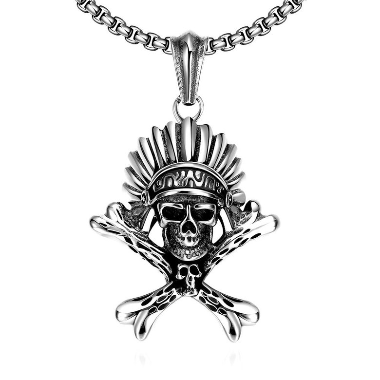 Wholesale Punk 316L stainless steel Skeleton Necklace TGSTN095
