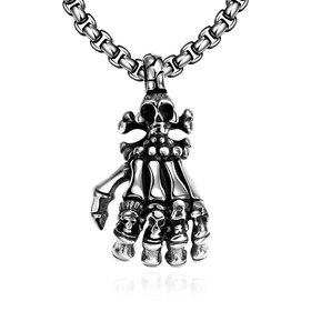 Wholesale Rock 316L stainless steel Skeleton Necklace TGSTN107