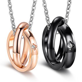 Wholesale Fashion Stainless Steel Couples necklaceLovers TGSTN009