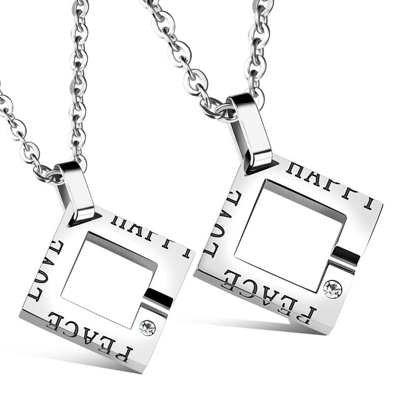 Wholesale New Fashion Stainless Steel Couples necklaceLovers TGSTN014