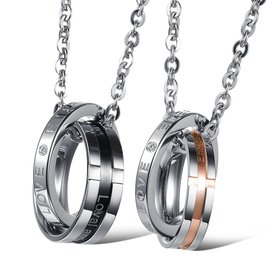 Wholesale Hot selling fashion stainless steel couples Necklace TGSTN063