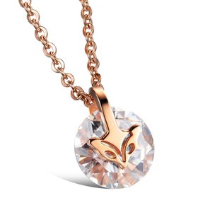 Wholesale Fashion stainless steel CZ elegant fox Necklace TGSTN129