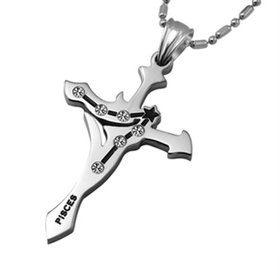 Wholesale Pisces Constellations 316L Stainless Steel Necklace TGSTN070