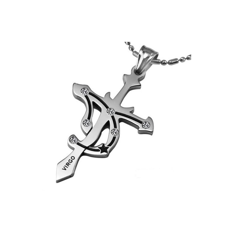 Wholesale Virgo Constellations 316L Stainless Steel Necklace TGSTN076
