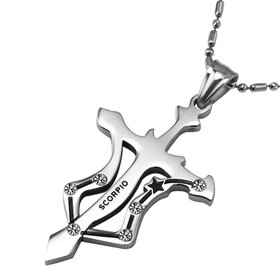 Wholesale Scorpio Constellations 316L Stainless Steel Necklace TGSTN078