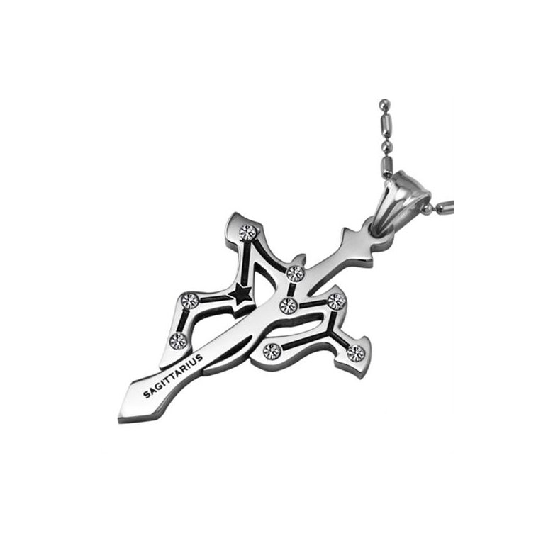 Wholesale Sagittarius Constellations 316L Stainless Steel Necklace TGSTN079